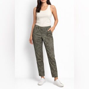 J.Jill Olive Floral Print Straight-Leg Pants – Chic Botanical Trousers Size 4